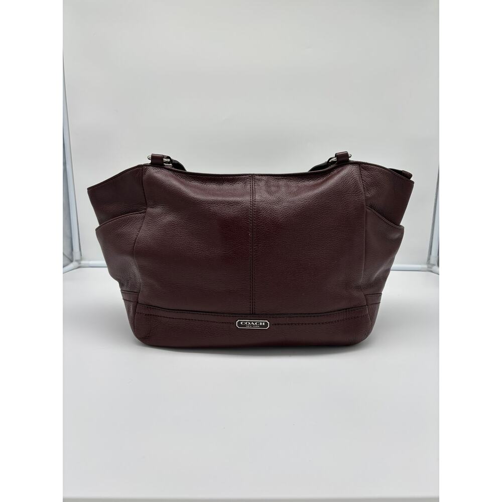 Coach Park Carrie Leather Tote Oxblood F23284